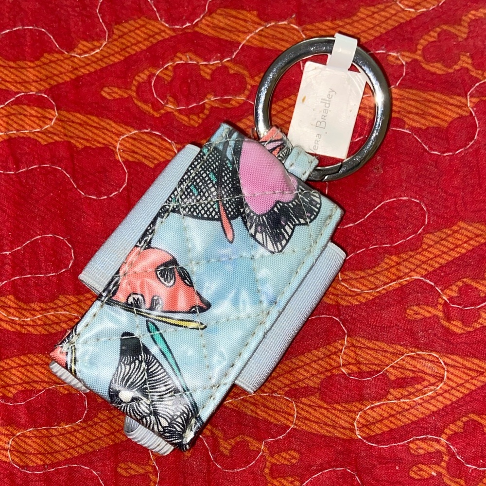 BUTTERFLY BY SANITIZER HOLDER Vera Bradley Key Chain NWT
